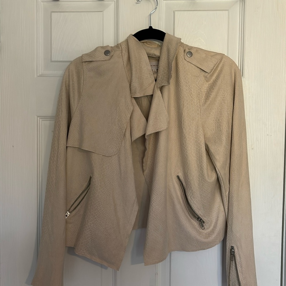 Cream snakeskin jacket